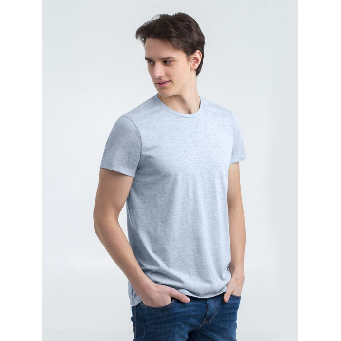 Футболка мужская приталенная Regent Fit голубой меланж, размер XXL
