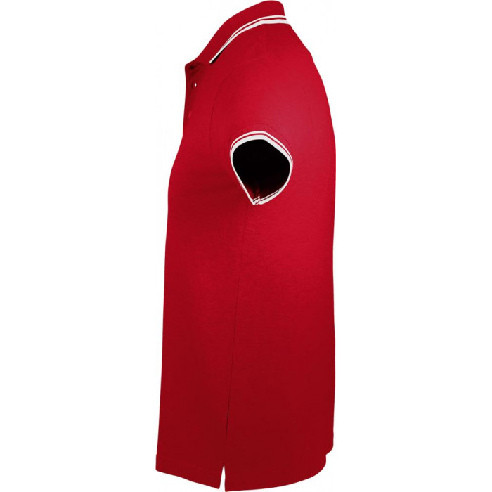 Рубашка поло мужская Pasadena Men 200 с контрастной отделкой красная с белым, размер XXL