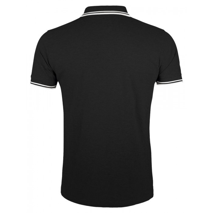 Рубашка поло мужская Pasadena Men 200 с контрастной отделкой черная с белым, размер XXL