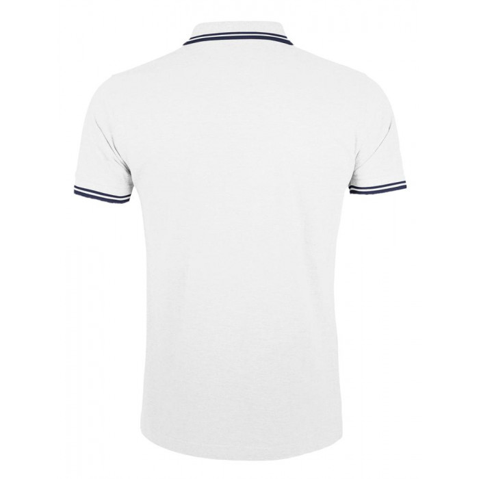 Рубашка поло женская Pasadena Women 200 с контрастной отделкой белая с синим, размер XXL