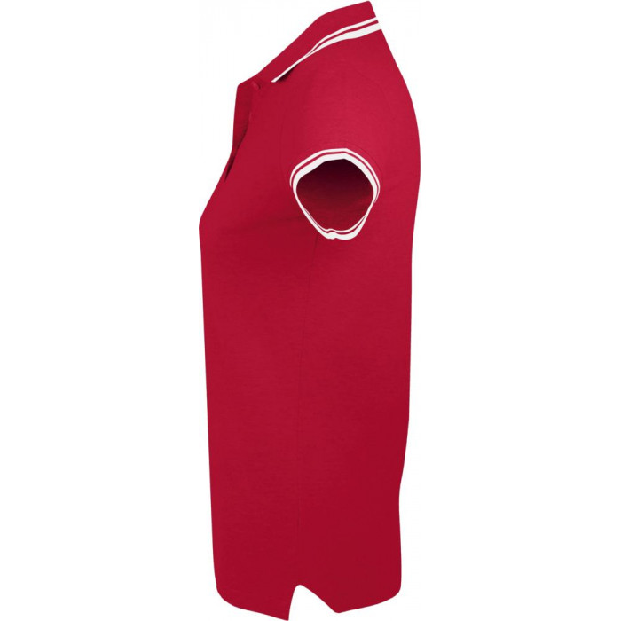 Рубашка поло женская Pasadena Women 200 с контрастной отделкой красная с белым, размер XXL