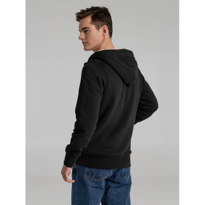 Толстовка унисекс на молнии Sherpa черная, размер XXS