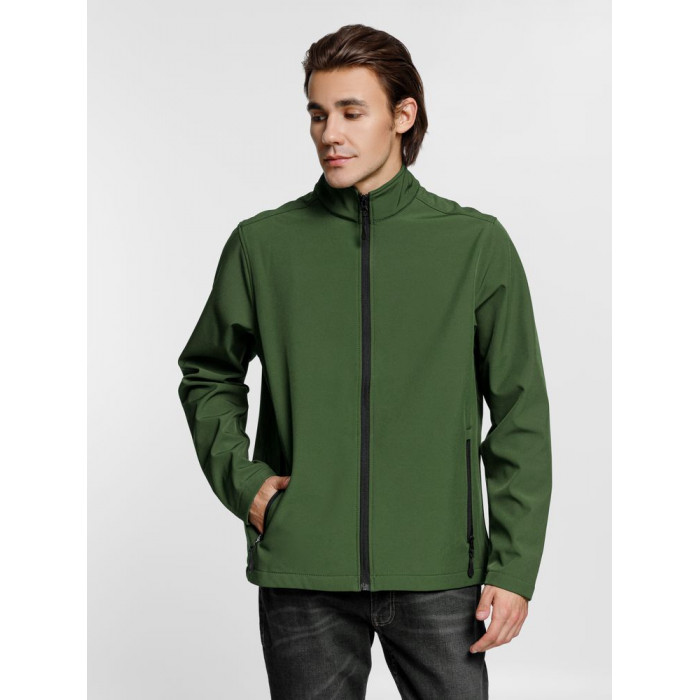 Куртка софтшелл мужская Race Men, темно-зеленая, размер XXL
