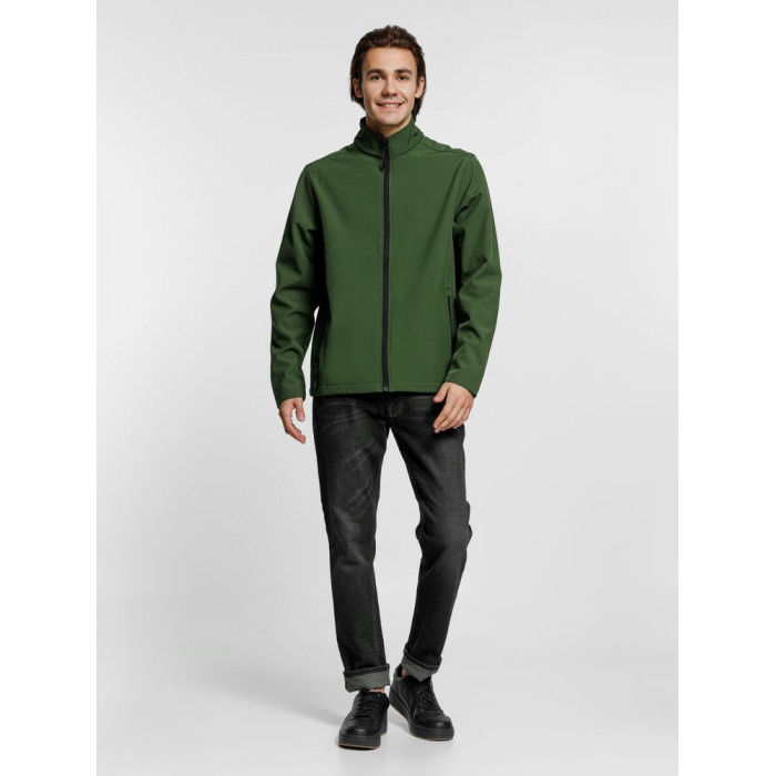 Куртка софтшелл мужская Race Men, темно-зеленая, размер XXL