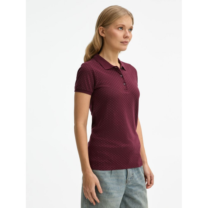 Рубашка поло женская Brandy Women, бордовая с белым, размер XXL