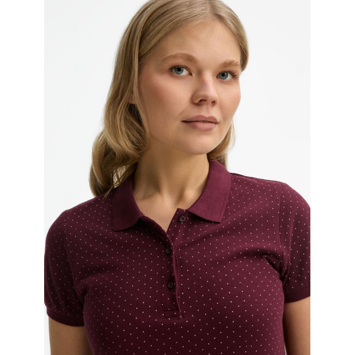 Рубашка поло женская Brandy Women, бордовая с белым, размер XXL