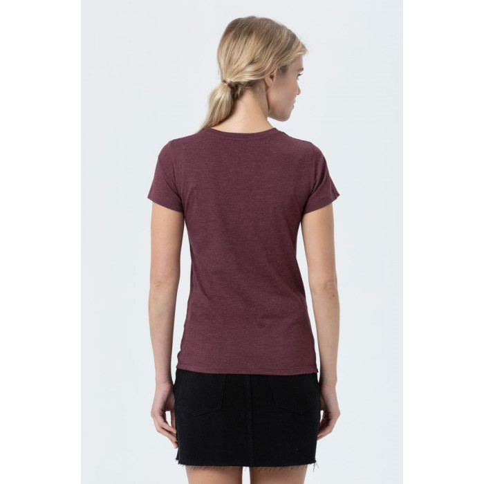 Футболка женская Regent Fit Women бордовый меланж, размер XXL