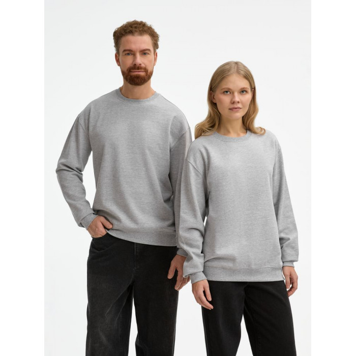 Свитшот унисекс Columbia, серый меланж, размер 5XL