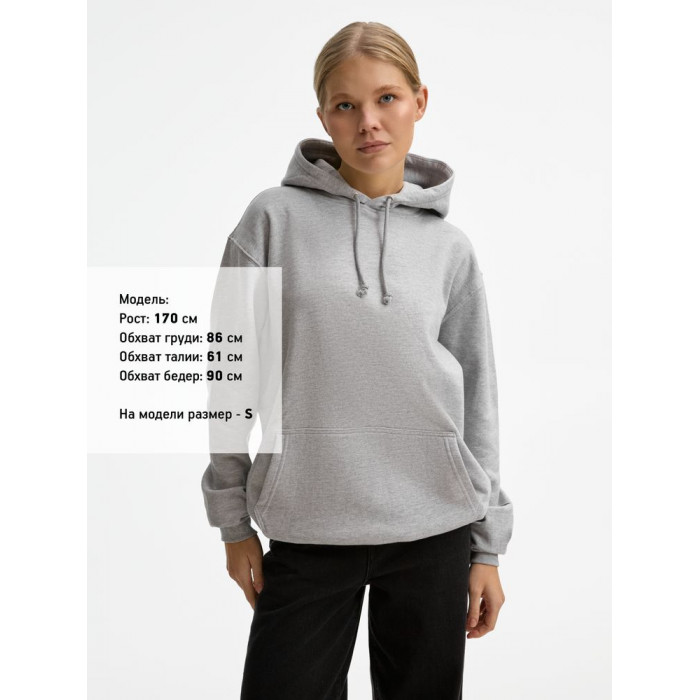 Худи унисекс Condor, серый меланж, размер 5XL