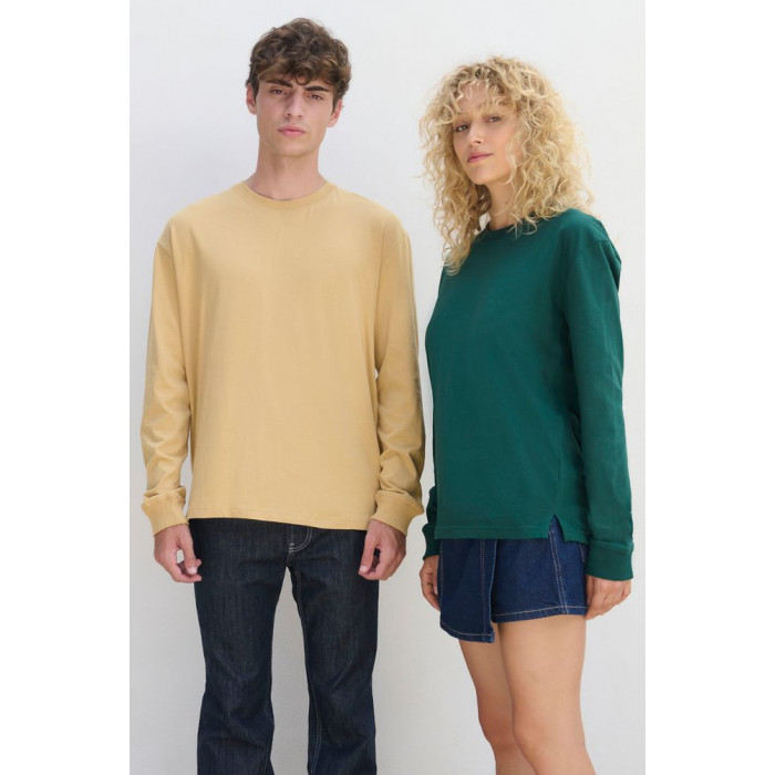 Футболка унисекс с длинным рукавом Pioneer LSL, бежевая, размер 3XL