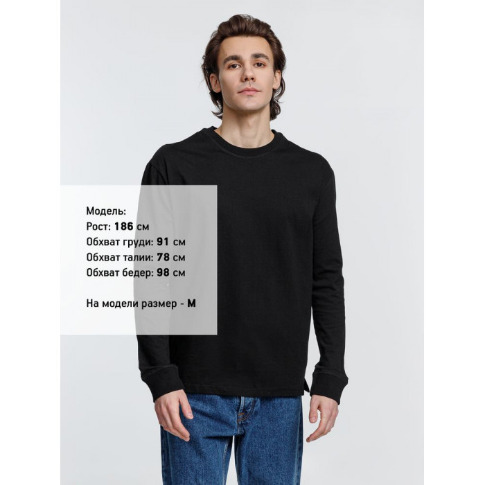 Футболка унисекс с длинным рукавом Pioneer LSL, черная, размер 3XL