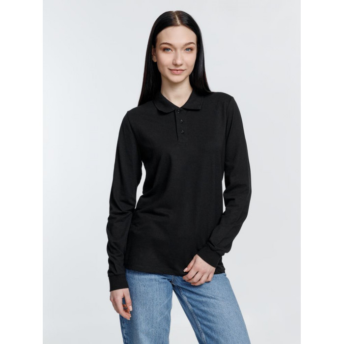 Рубашка поло с длинным рукавом Prime LSL, черная, размер XXL