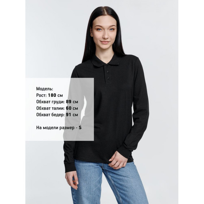 Рубашка поло с длинным рукавом Prime LSL, черная, размер XXL