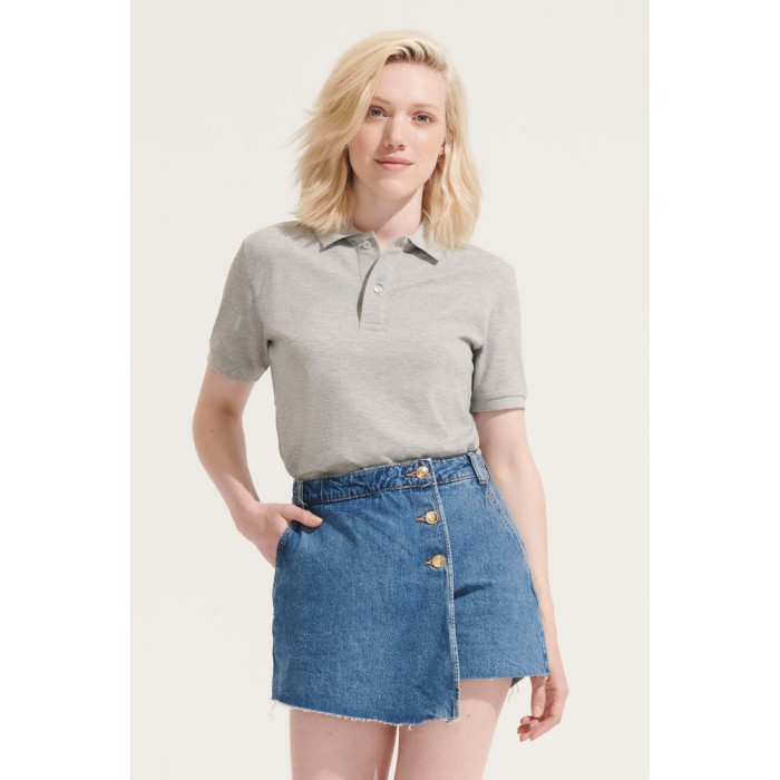 Рубашка поло унисекс Pegase, серый меланж, размер XXL