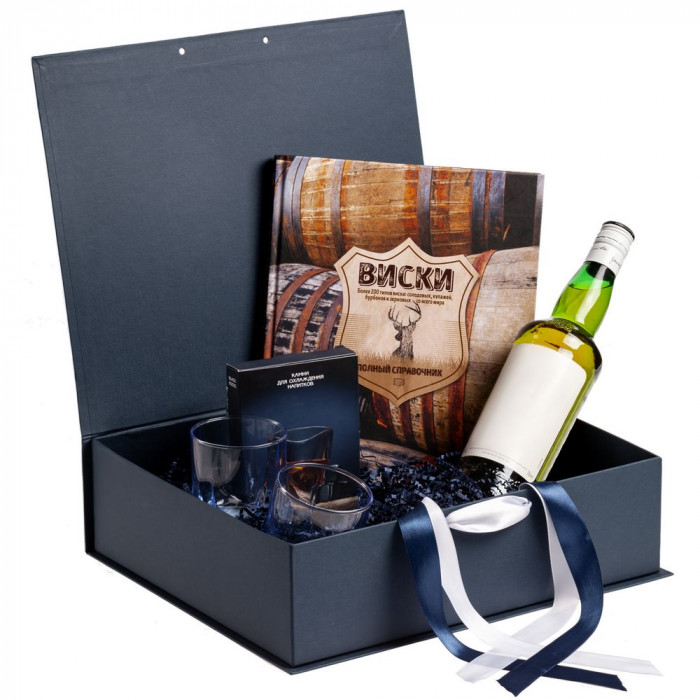 Коробка на лентах Tie Up, темно-синяя