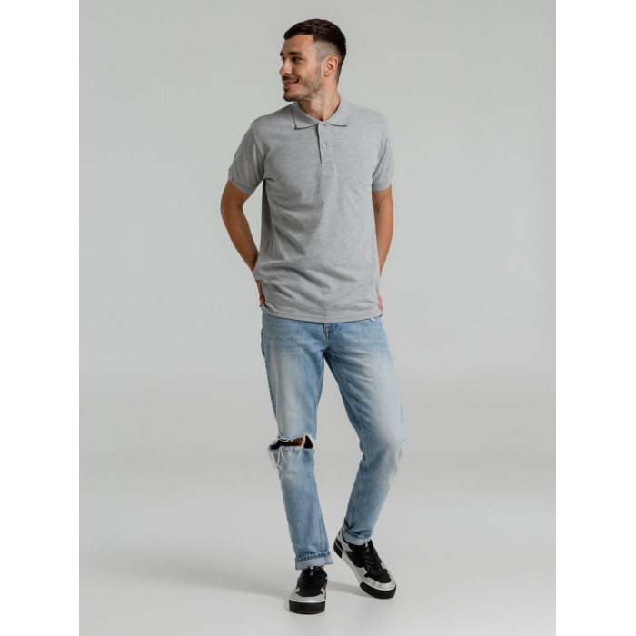 Рубашка поло мужская Virma Premium, серый меланж