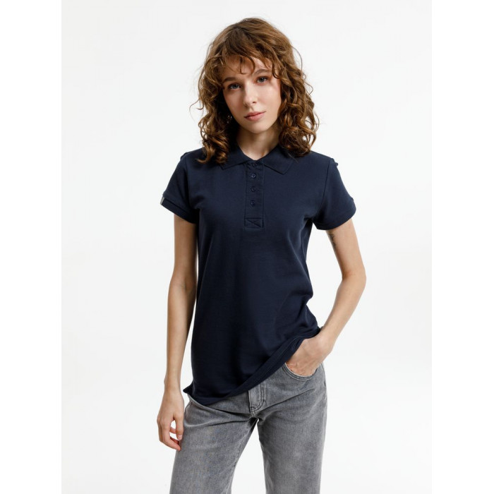 Рубашка поло женская Virma Premium Lady, темно-синяя, размер 3XL