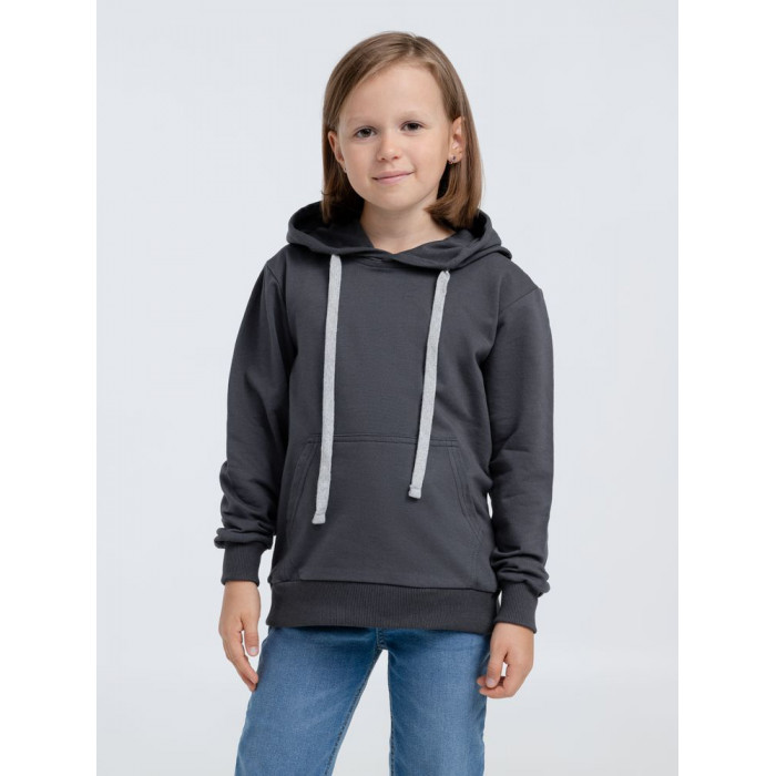 Толстовка с капюшоном детская Kirenga Kids, темно-серая (графит), 14 лет