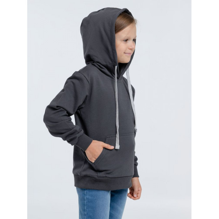 Толстовка с капюшоном детская Kirenga Kids, темно-серая (графит), 14 лет
