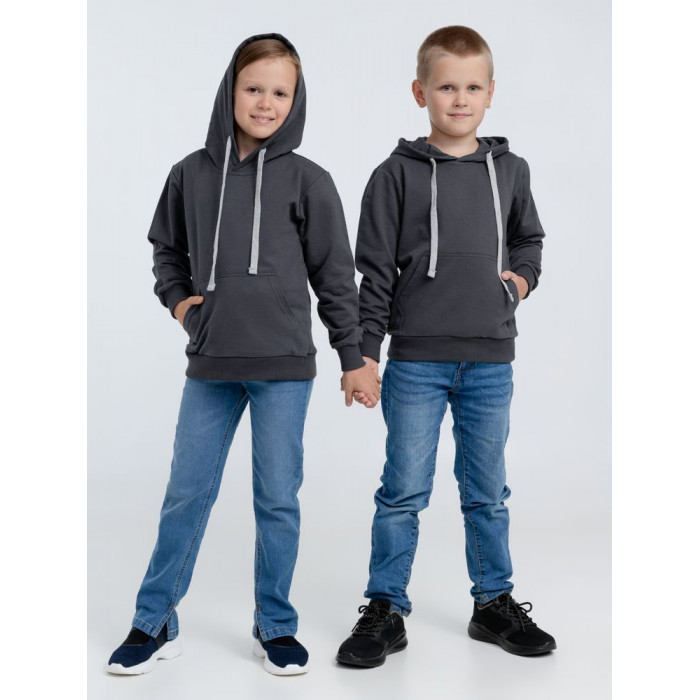 Толстовка с капюшоном детская Kirenga Kids, темно-серая (графит), 14 лет