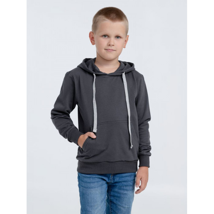 Толстовка с капюшоном детская Kirenga Kids, темно-серая (графит), 14 лет
