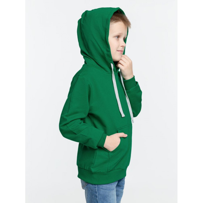 Толстовка с капюшоном детская Kirenga Kids, зеленая, 10 лет