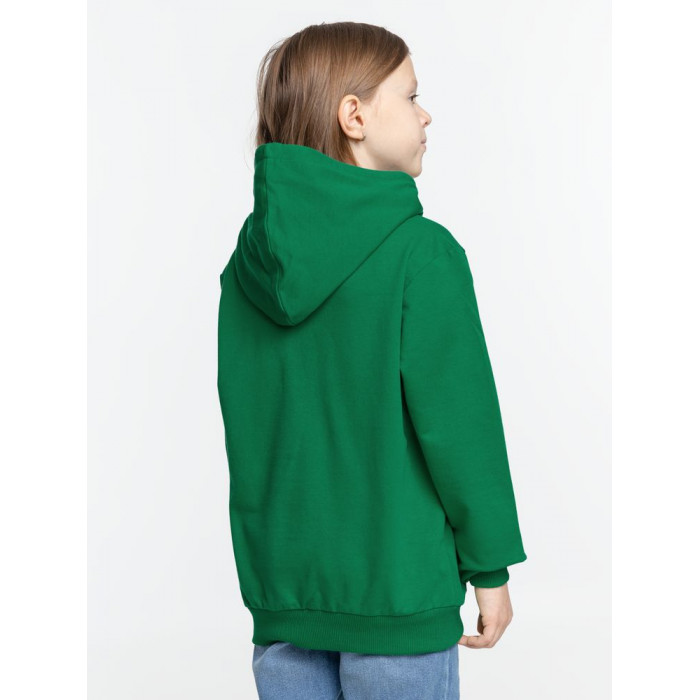 Толстовка с капюшоном детская Kirenga Kids, зеленая, 10 лет