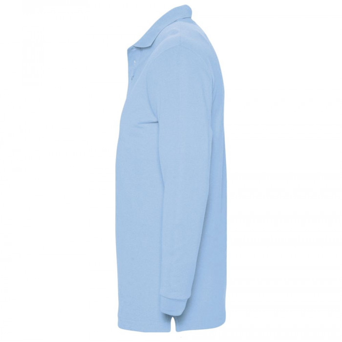 Рубашка поло мужская с длинным рукавом Winter II 210 голубая, размер XXL