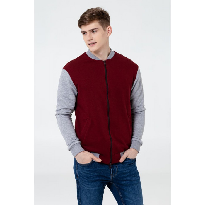 Бомбер College, бордовый, размер XS