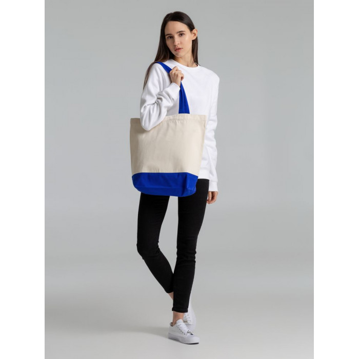 Холщовая сумка Shopaholic, ярко-синяя