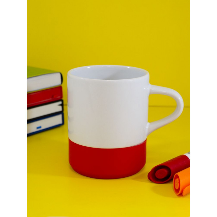 Кружка с силиконовой подставкой Protege, красная