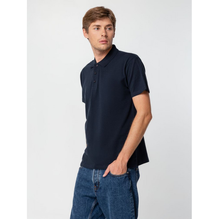 Рубашка поло мужская Summer 170 темно-синяя (navy), размер XXL