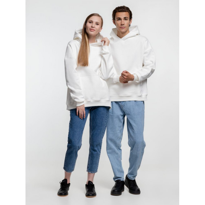 Худи оверсайз Kulonga Comfort Heavy, молочно-белое, размер XS/S