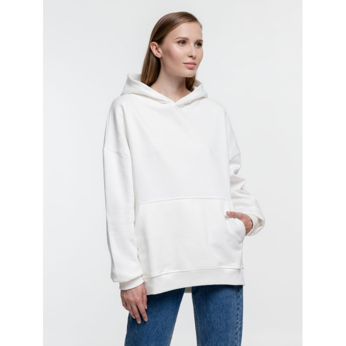 Худи оверсайз Kulonga Comfort Heavy, молочно-белое, размер XS/S