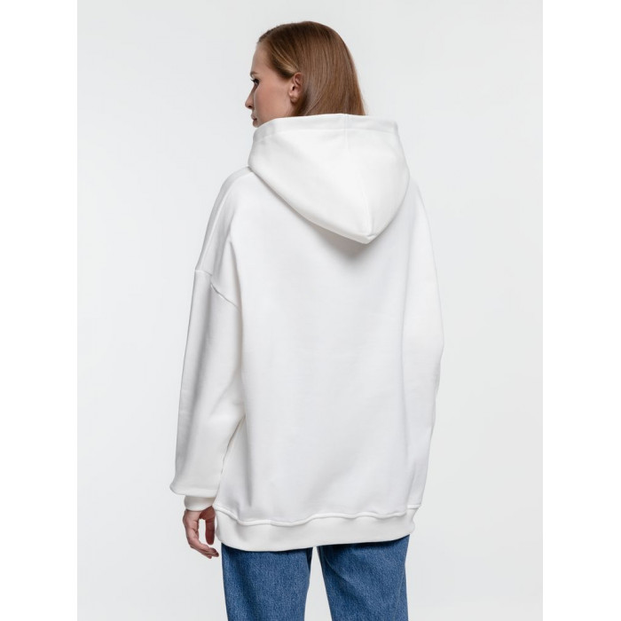 Худи оверсайз Kulonga Comfort Heavy, молочно-белое, размер XS/S