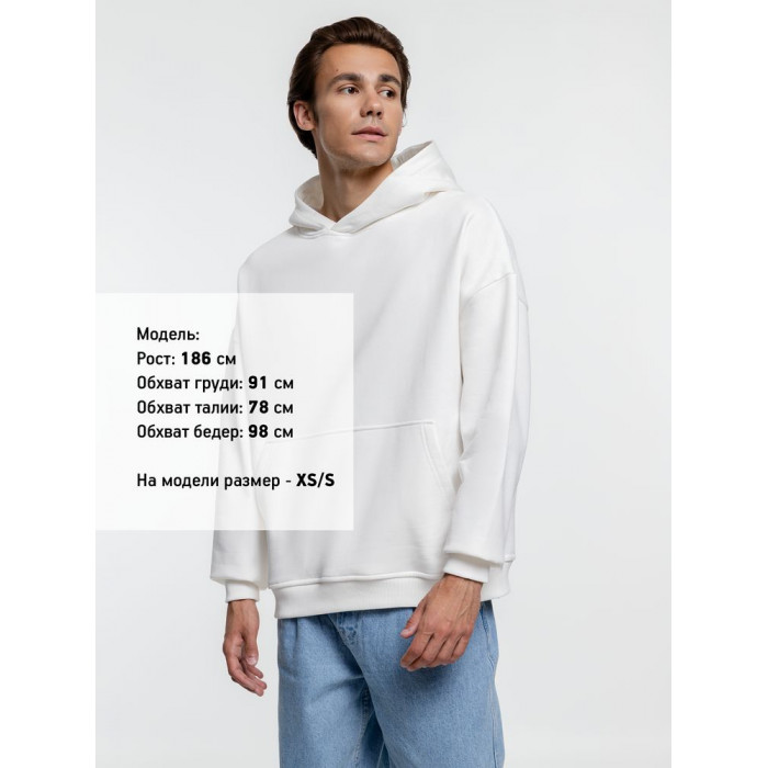 Худи оверсайз Kulonga Comfort Heavy, молочно-белое, размер XS/S