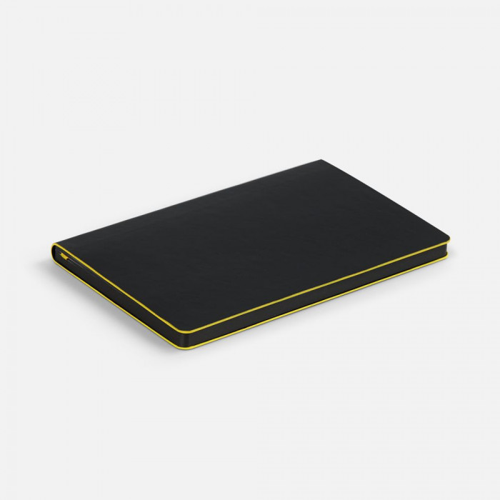 Ежедневник Trait, недатированный, черный с желтым