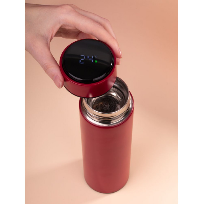 Смарт-бутылка с заменяемой батарейкой Long Therm, красная