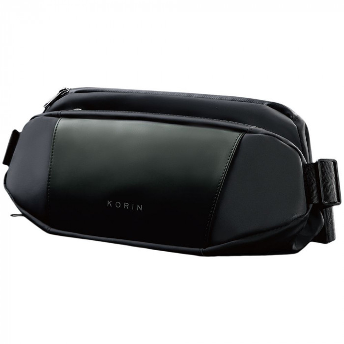 Сумка кросс-боди FlipSling, черная с зеленым