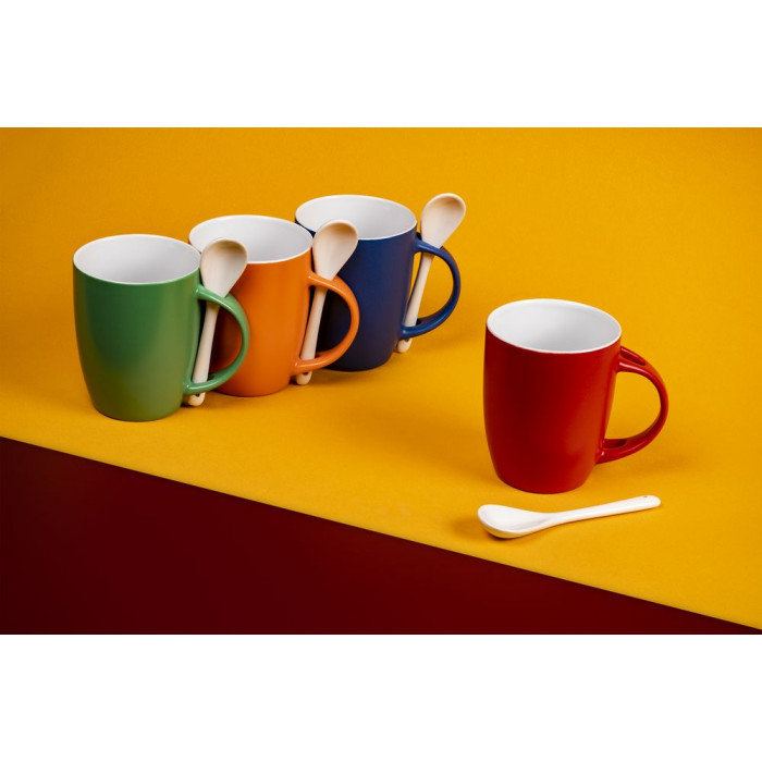 Кружка с ложкой Cheer Up, ver.2, черная