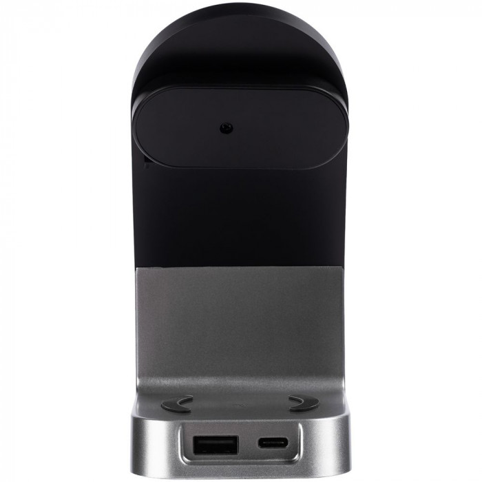 Зарядная станция с часами E-Store для смартфона, часов и наушников, черная