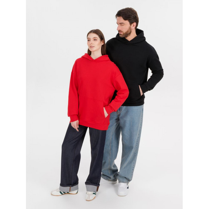 Худи оверсайз унисекс Outshine, черное, размер XL/2XL