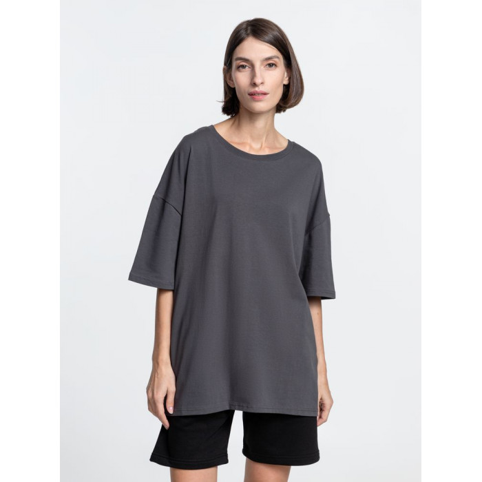 Футболка унисекс оверсайз Crosstown, темно-серая, размер XXL