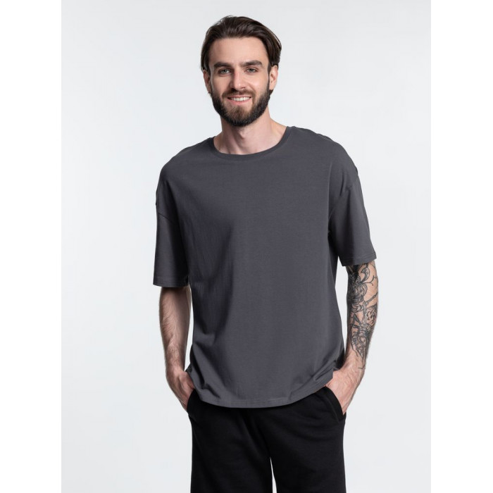 Футболка унисекс оверсайз Crosstown, темно-серая, размер XXL