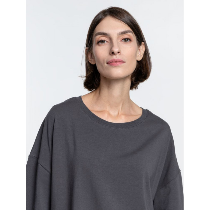 Футболка унисекс оверсайз Crosstown, темно-серая, размер XXL