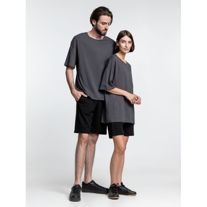 Футболка унисекс оверсайз Crosstown, темно-серая, размер XXL