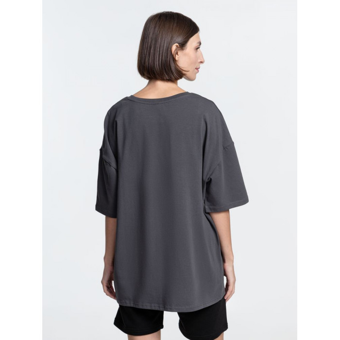 Футболка унисекс оверсайз Crosstown, темно-серая, размер XXL