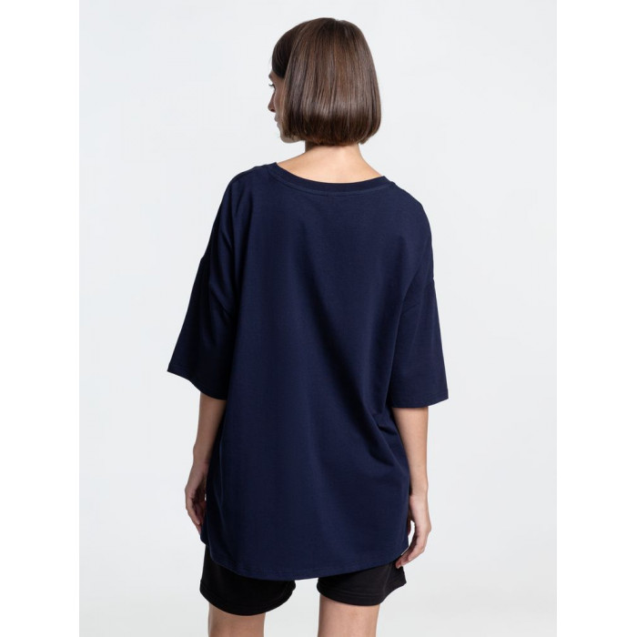 Футболка унисекс оверсайз Crosstown, темно-синяя, размер XXL