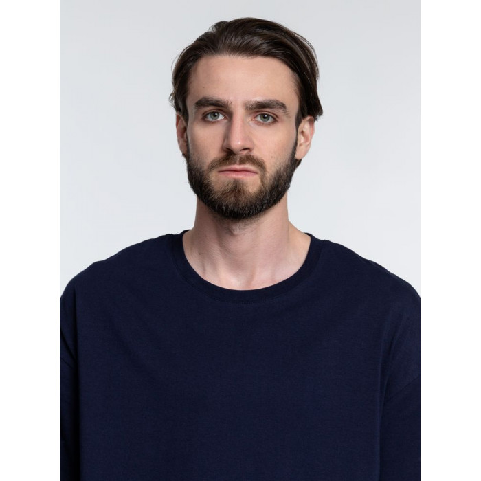 Футболка унисекс оверсайз Crosstown, темно-синяя, размер XXL