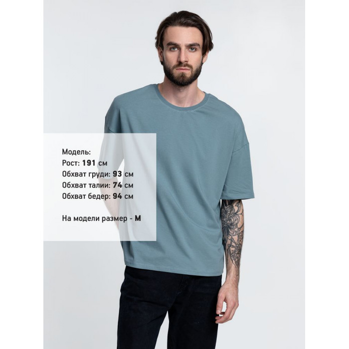 Футболка унисекс оверсайз Crosstown, серо-зеленая, размер XXL